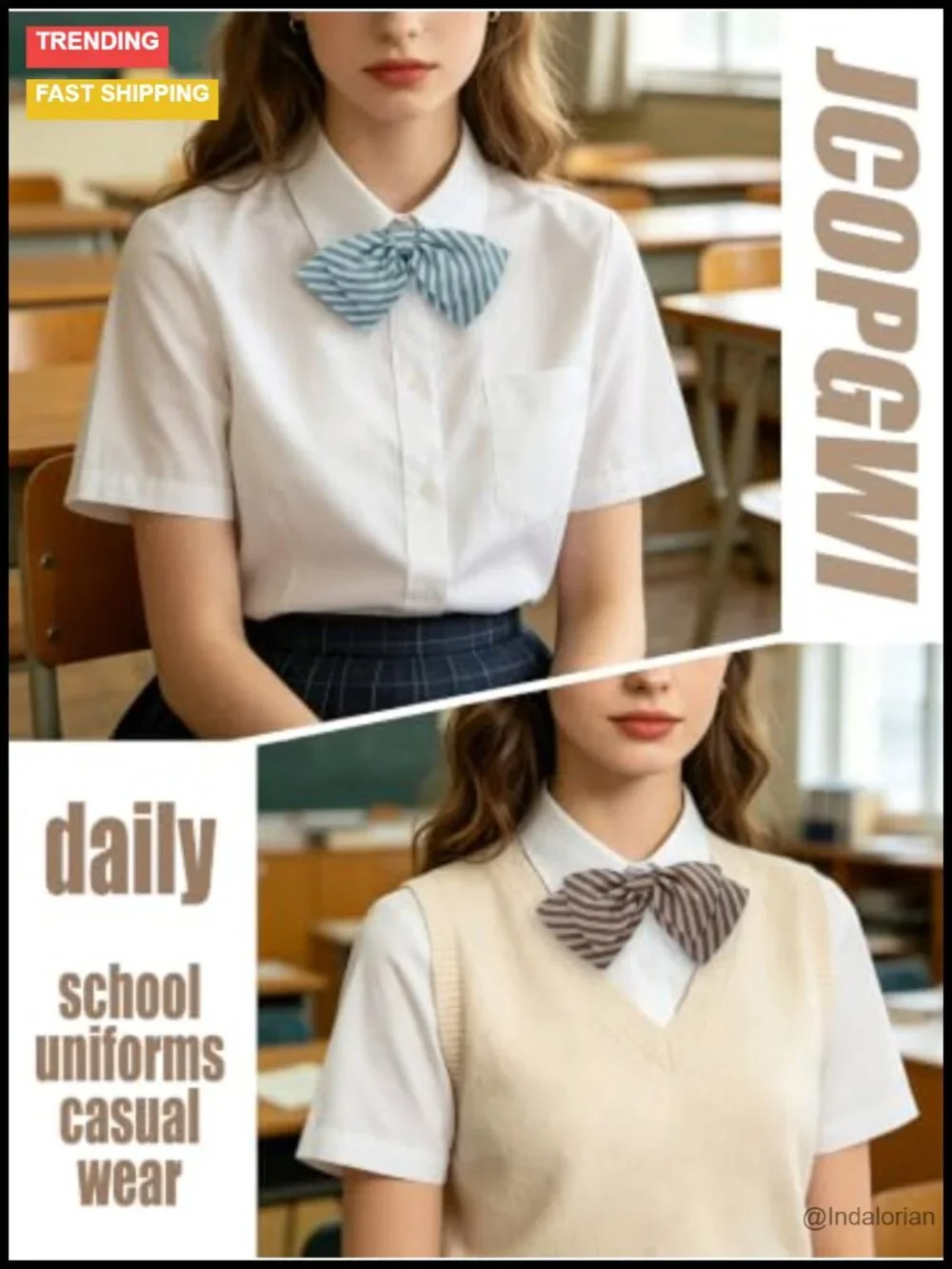 Pre-Tied Striped Bow Tie Adjustable Necktie